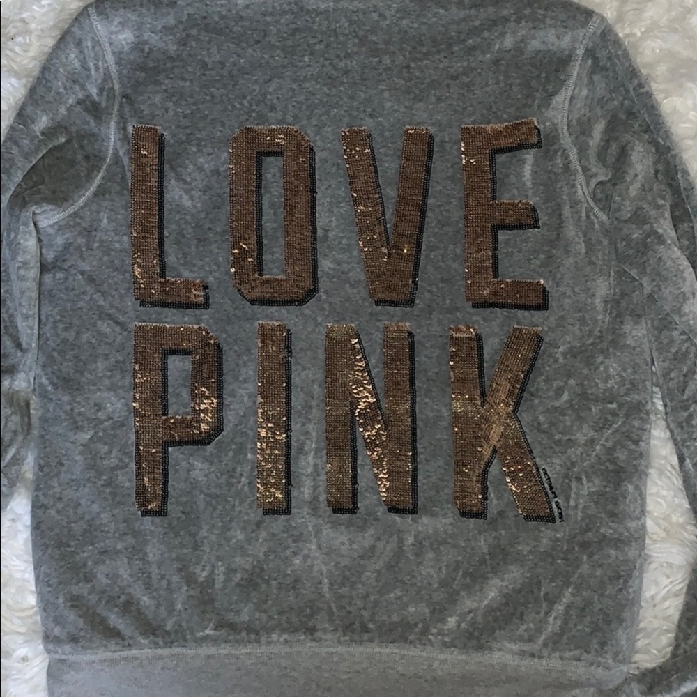 NWOT PINK Victoria’s Secret Velour Faux Fur ZIP Up